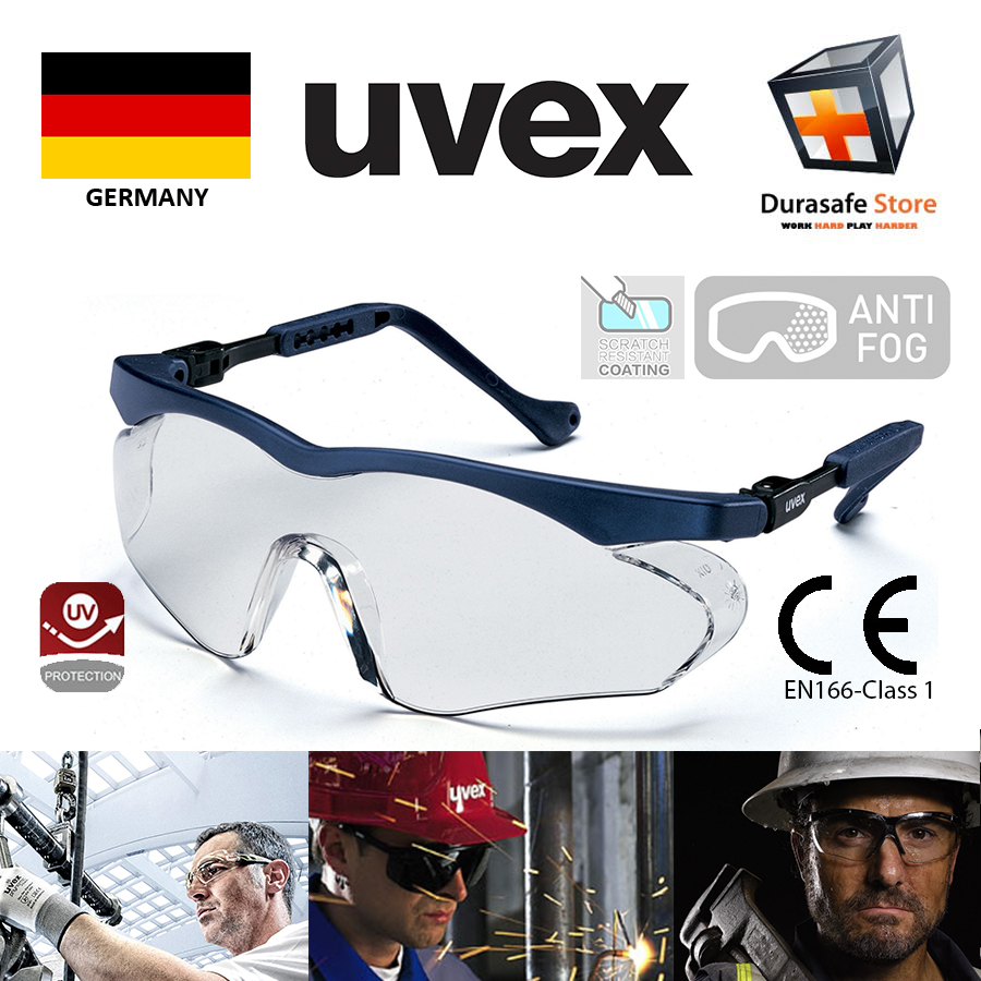 Uvex 9197265 Skyper Sx2 Safety Safety Glasses Blue Frame Clear Supravision Hc Af Len Thailand